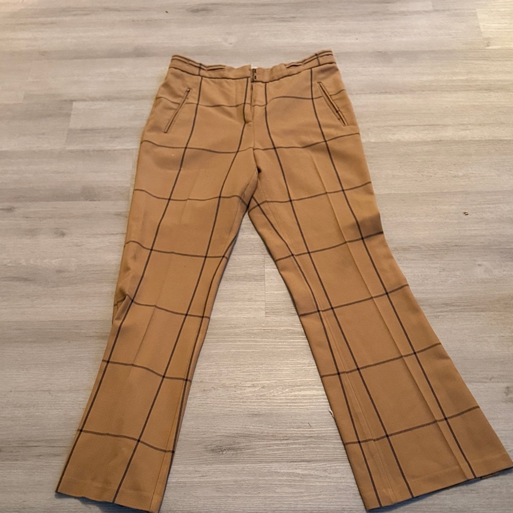 Anthropologie Camel Striped Trousers